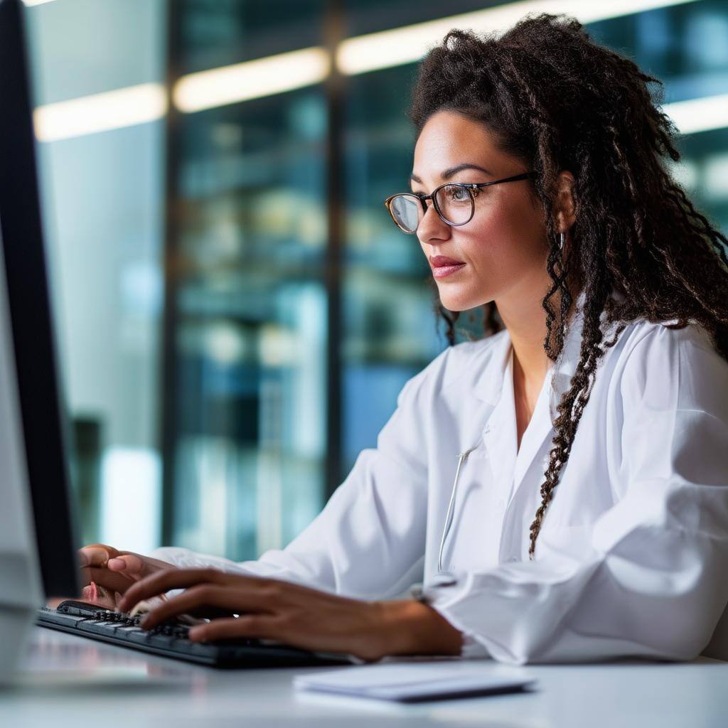 Picture of consultant working at computer